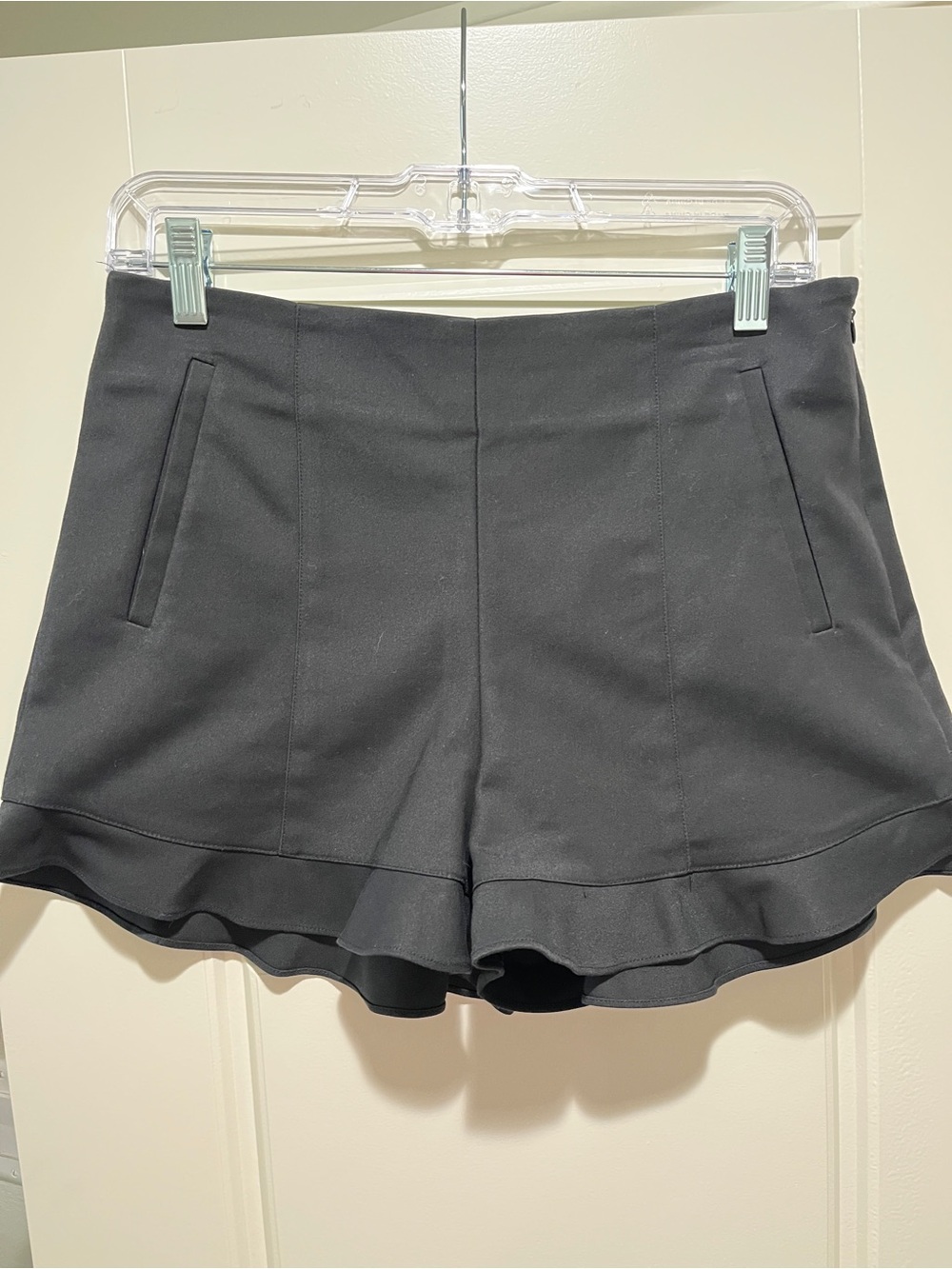 1. State Black Ruffle Hem Shorts